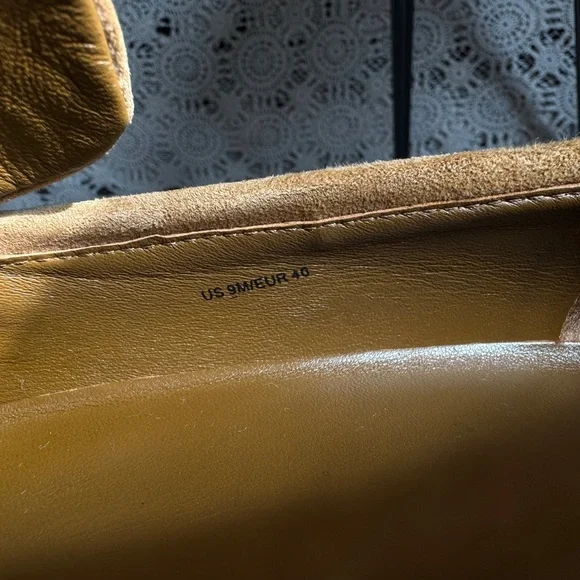 Vince Robin Suede square toe Loafers camel color